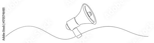 Single Line Art of Megaphone for Announcement