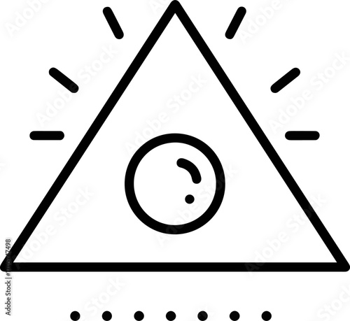 Black Outline Linear All Seeing Eye Inside Triangle Shape Icon