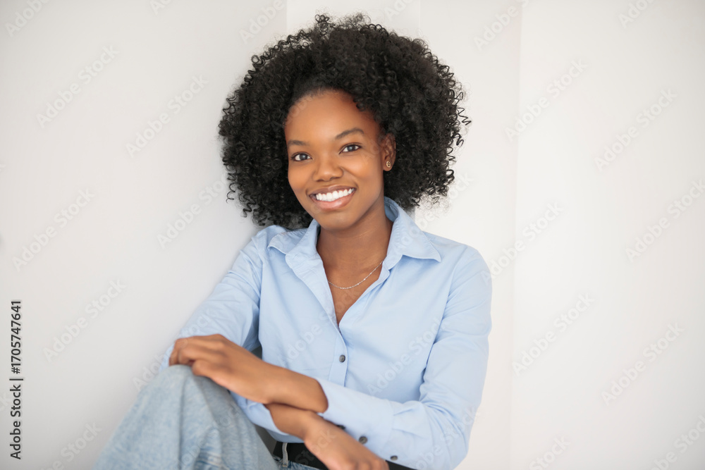 Fototapeta premium Female Entrepreneur. Black Business Girl Smiling