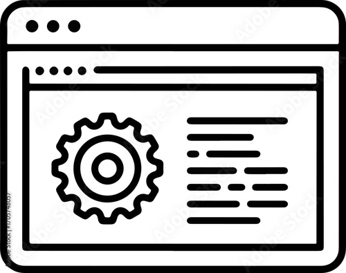 Minimalist Line Style Gear Configuration Website Setting Interface Icon