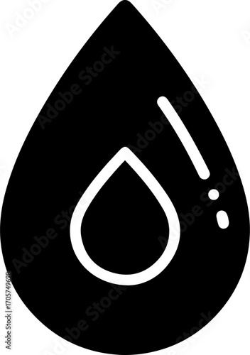 Simple Outline Liquid Drop Illustration Symbol Sign Graphic Element