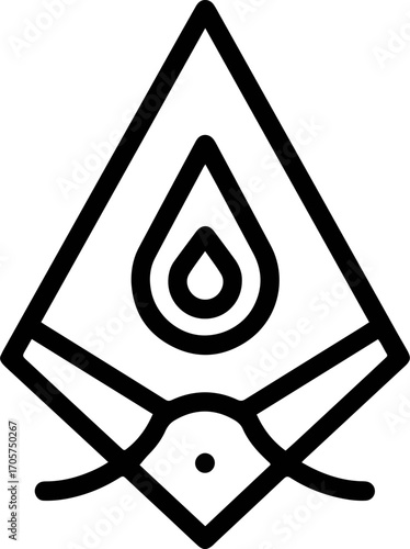 Minimalist Outline Bonfire Design with Flame Icon Campfire Illustration