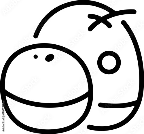 Doodle Line Art Animal Head Penguin Simple Funny Drawing