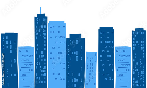 Hand drawing vector illustration city building 