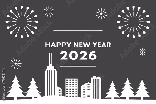 2026 New Year silhouette