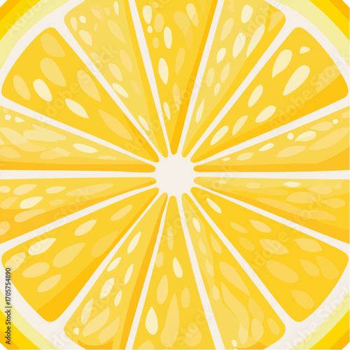 Close Up of a Bright Yellow Lemon Slice