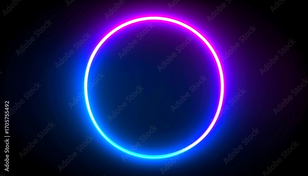 Obraz premium Neon oval frame, vibrant colors