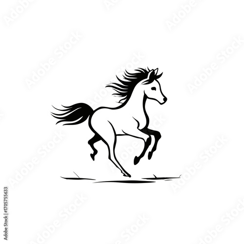 foal. foal simple black and white line art vector logo