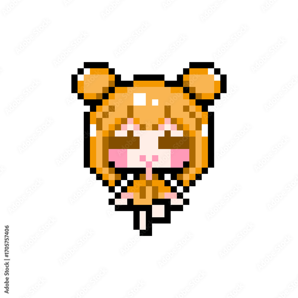 Fototapeta premium Pixel art girl 02 sitting 02 (8)