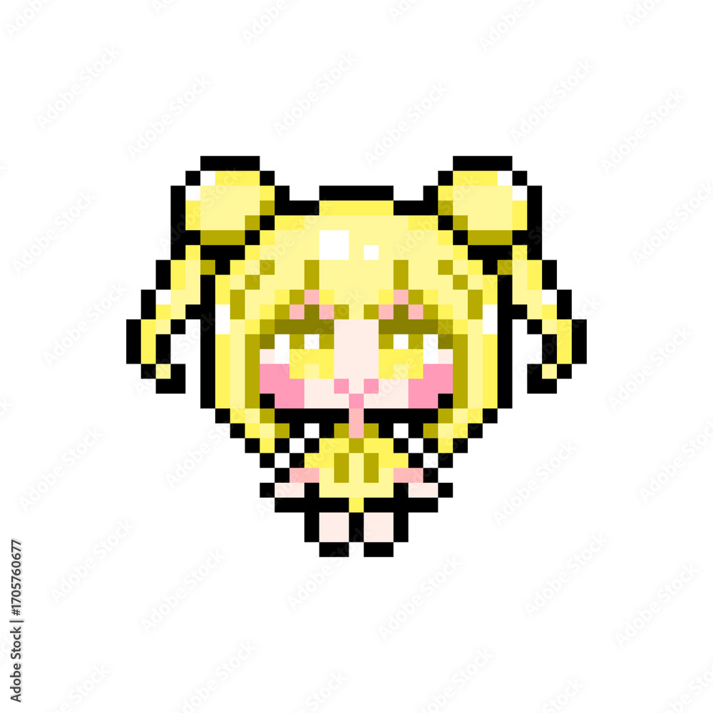 Fototapeta premium Pixel art girl 04 sitting (3)