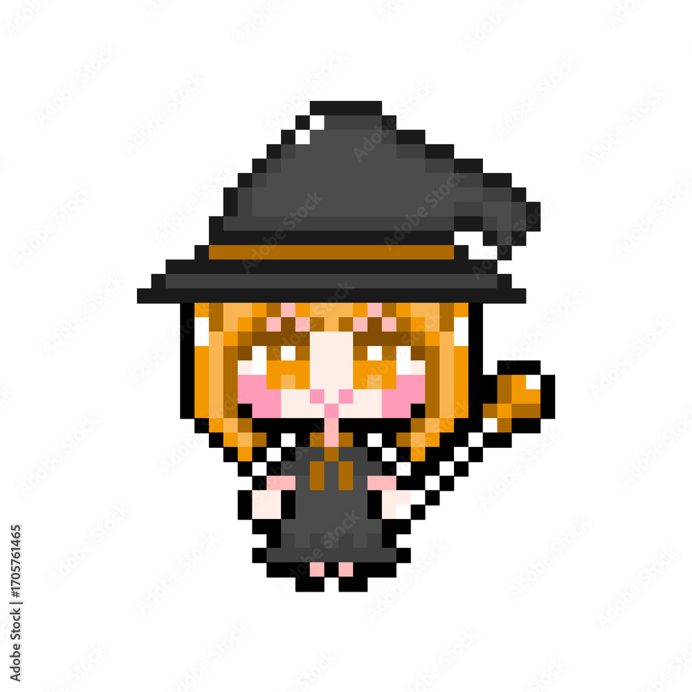 Obraz premium Pixel art girl 01 witch 01 (8)
