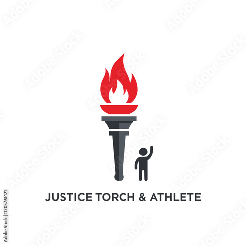 athlete justice vector torch symbol freedom sport