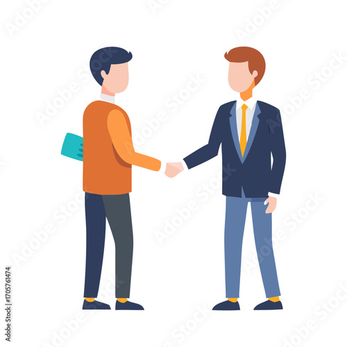 Business handshake agreement between two partners vector illustration
