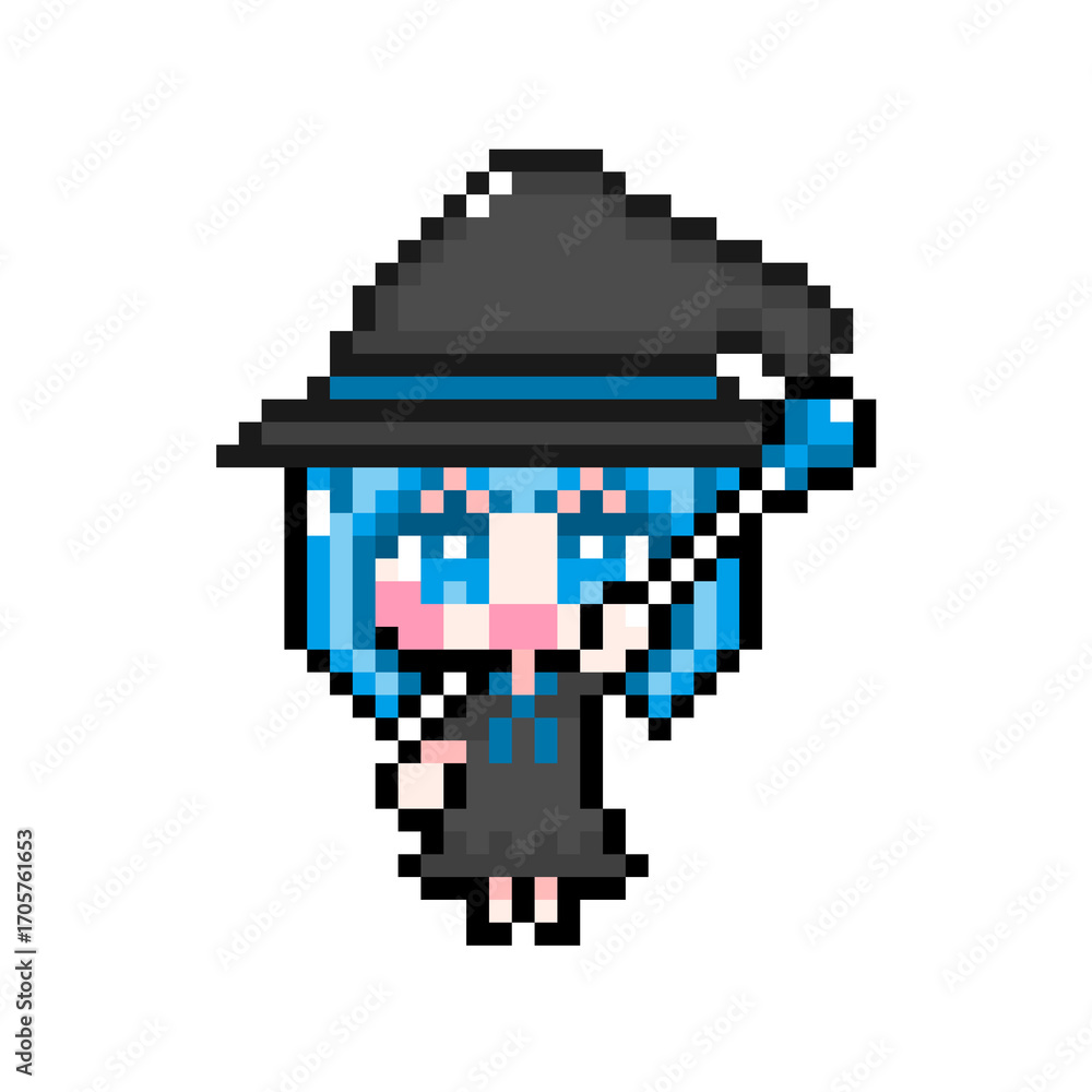 Fototapeta premium Pixel art girl 01 witch 03 (2)