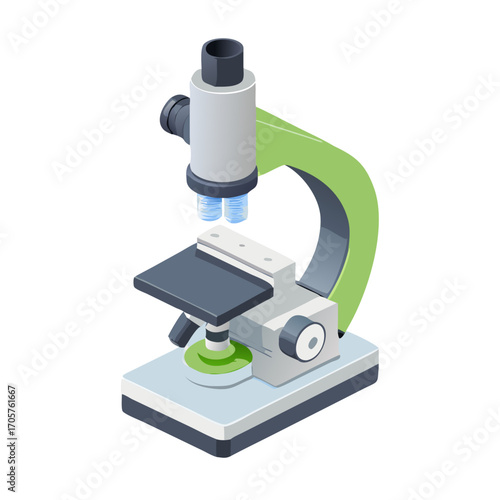Laboratory microscope for scientific research and medical analysis vector illustration
