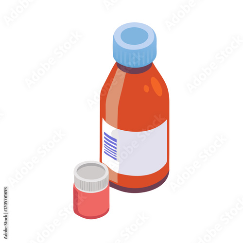 Medical medicine bottle with pills and drugs for healthcare treatment vector illustration
