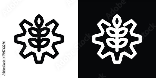 agronomy icon set in outline black and white style vector illustration