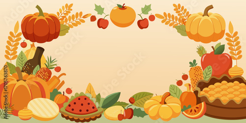 Thanksgiving, autumn background, thanksgiving day background festive autumn, empty space for text. 