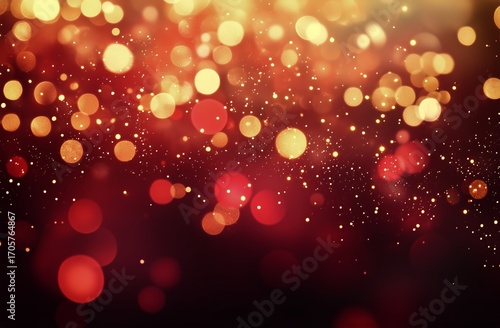 Vibrant Bokeh Lights Creating a Festive Atmosphere for Celebration in Warm Au...