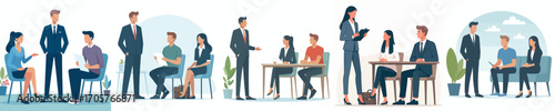 vector of a recruiter giving an explanation of the interview session
