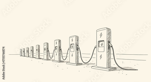 Futuristic Electric Vehicle Charging Stations Sustainable Energy Infrastructure for Tomorrow's Roads