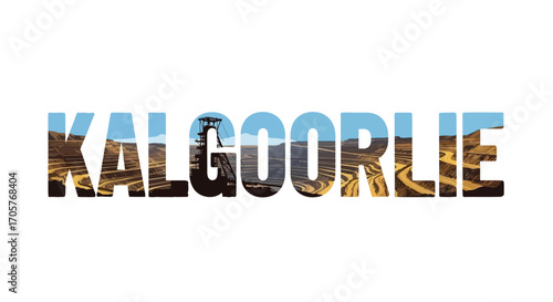Kalgoorlie Super Pit Typography Illustration