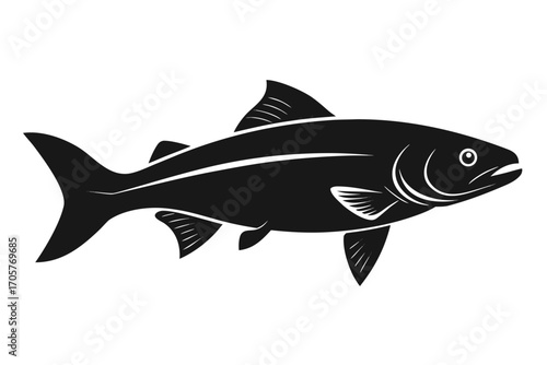 Fish isolated on white background vector illustration of a tuna fish