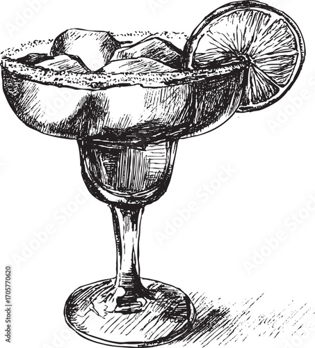 Martini glass illustration on a white background. This vector illustration can be used in any size you like for advertising, logos, and other work.