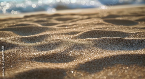 Golden Sand Ripples at Beach Captured During Bright Sunny Afternoon.