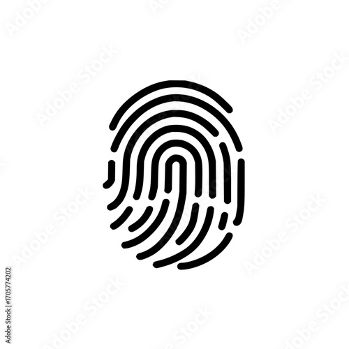 Fingerprint identification security scan biometric authentication personal identity access control system vector