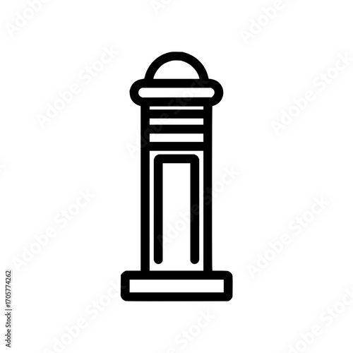 Vector icon of a bollard post street road barrier safety traffic control pedestrian zone architectural element