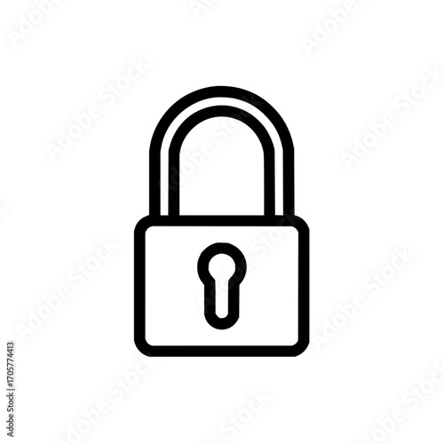 Padlock security icon vector illustration for safety and protection concept with lock and keyhole design element