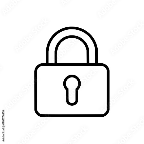 Padlock security lock safety protection privacy secure access keyhole locked cybersecurity icon vector