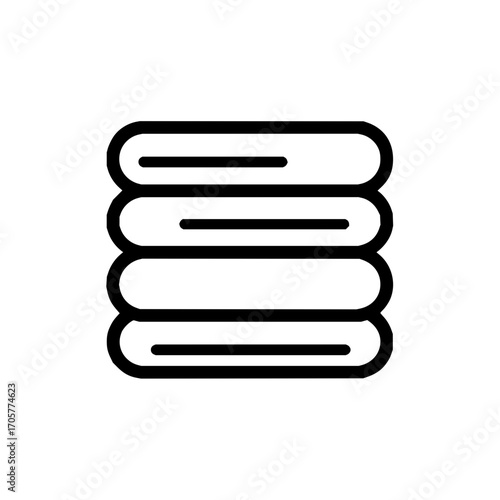 Stack of folded towels vector icon laundry service hotel spa bathroom clean linen cloth textile pile 100 chars