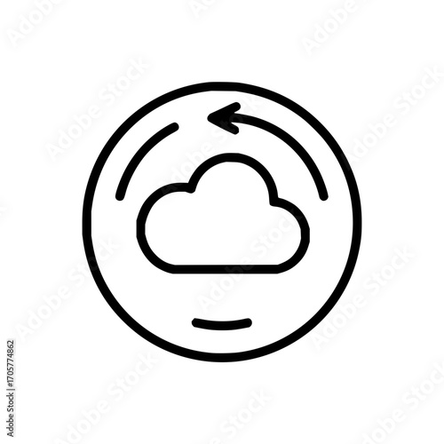 Cloud sync backup icon vector illustration for data storage and file sharing service and technology concept
