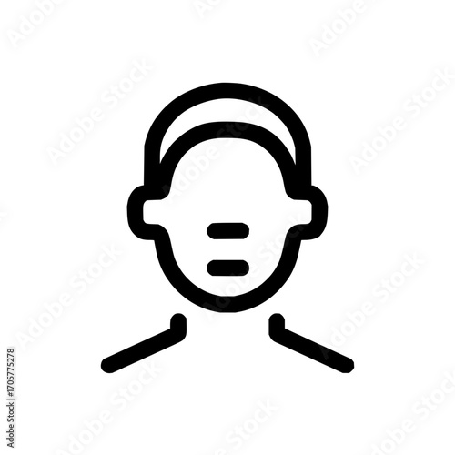 Headphone user icon vector design element for music app dj podcast and audio listening experience outline style