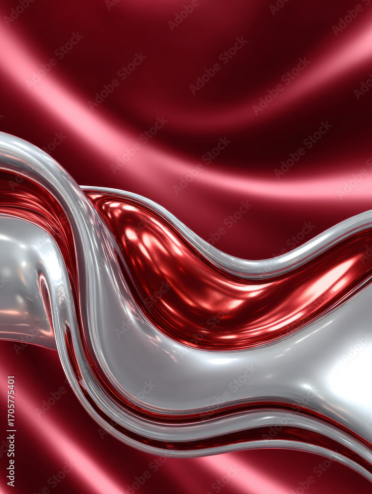 Obraz premium Luxurious Red and Silver Fabric Texture