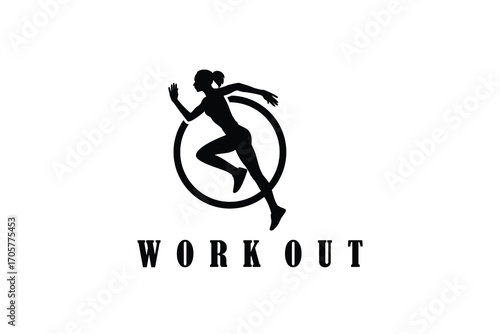 Running Athlete Logo – Sports Training Symbol
