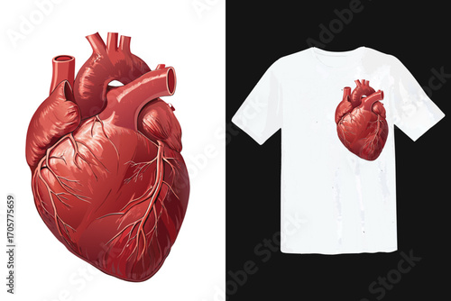White t-shirt with red brush stroke