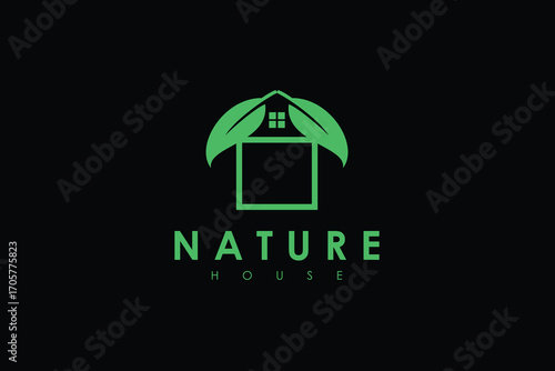 Nature Logo – Leaf and Mountain Icon 