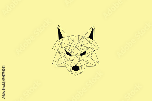 Geometric Wolf Head – Polygon Animal Design