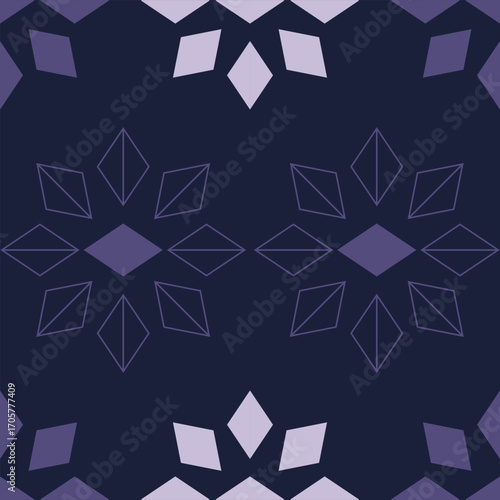 Ethnic pattern violet indigo seamless mystical, Winter