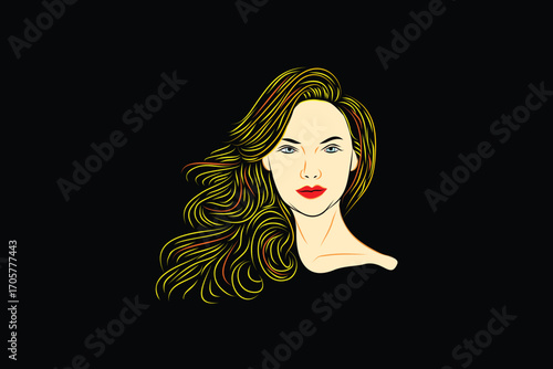 Golden Hair Woman Portrait
