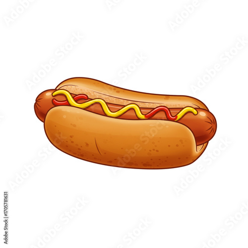 hot dog with mustard