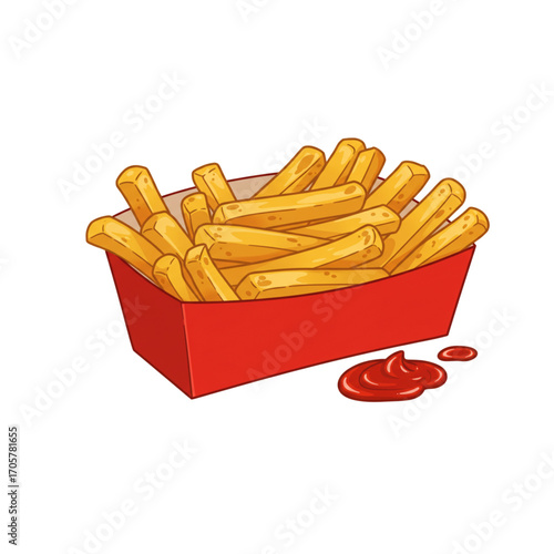 french fries and ketchup