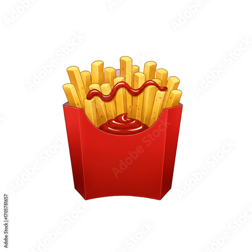 french fries with ketchup