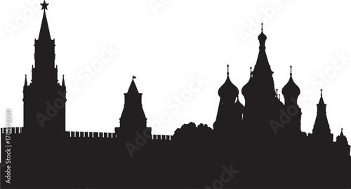 Moscow Kremlin silhouette for vector stock