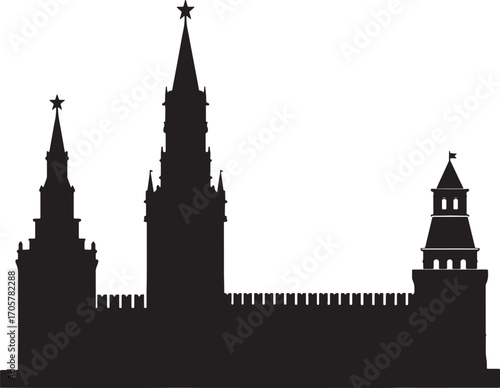 Kremlin Moscow silhouette for vector stock