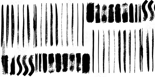 Beautiful Brush vector collection. Grunge Elements - Brush strokes, ink paint brush, grunge lines.