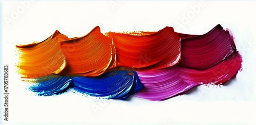 Colorful Paint Strokes Create Abstract Art on Canvas During Midday Creative S...